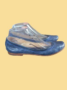 Frye Women's Blue Leather Carson ballet flats - Size 7.5 B